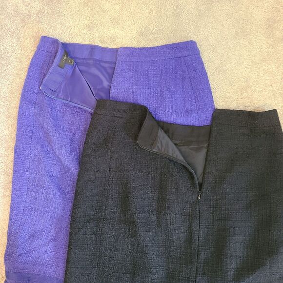 J. Crew Tweed Straight & Pencil Skirt Womens SZ 10 Lot of 2 Back Zipper Classic - Picture 2 of 8